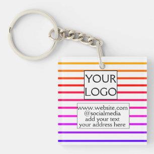 simple minimal add your logo/design here business key ring