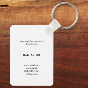 simple minimal add your logo/design here business key ring