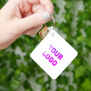 simple minimal add your logo/design here business key ring