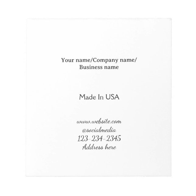 simple minimal add your logo/design here business  notepad (Front)