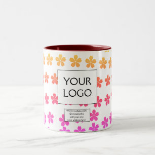 simple minimal add your logo/design here business Two-Tone coffee mug