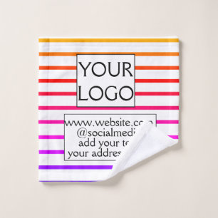 simple minimal add your logo/design here business wash cloth
