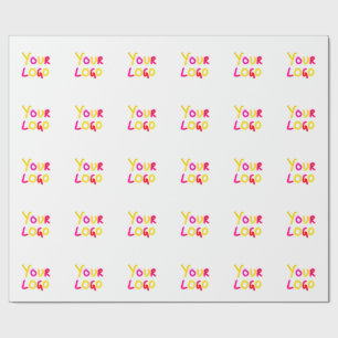 simple minimal add your logo/design here business  wrapping paper