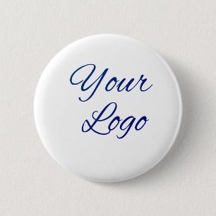 simple minimal add your logo/design here text 6 cm round badge