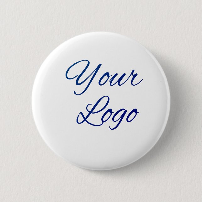 simple minimal add your logo/design here text      6 cm round badge (Front)