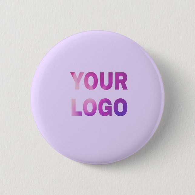 simple minimal add your logo/design here text      6 cm round badge (Front)