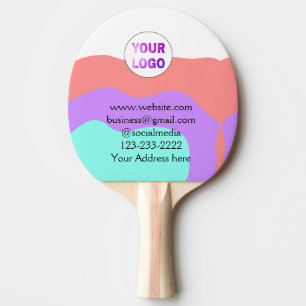 simple minimal add your logo/design here text cl ping pong paddle