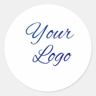 simple minimal add your logo/design here text classic round sticker