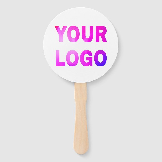 simple minimal add your logo/design here text      hand fan (Front)