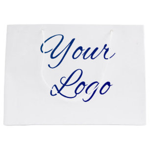 simple minimal add your logo/design here text large gift bag