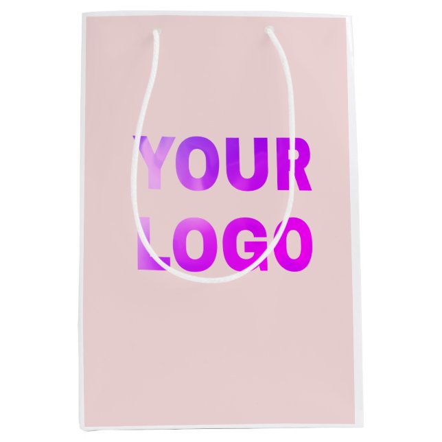 simple minimal add your logo/design here text      medium gift bag (Front)