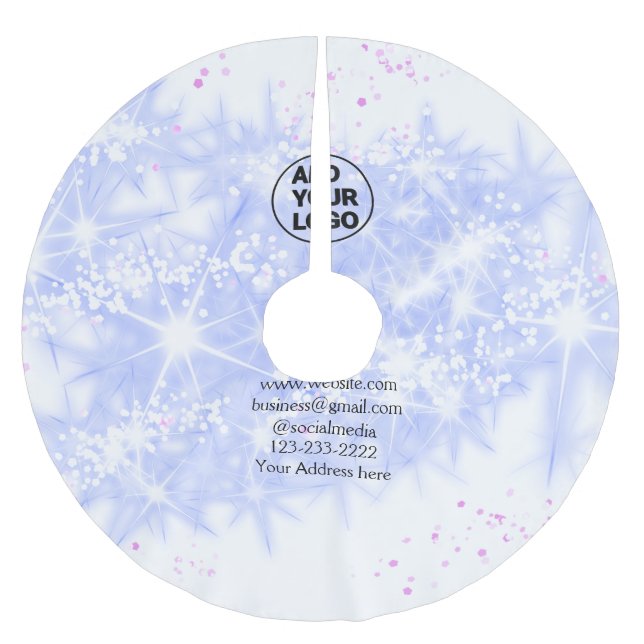 simple minimal add your logo/design here text name brushed polyester tree skirt (Front)