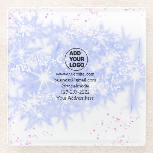 simple minimal add your logo/design here text name glass coaster