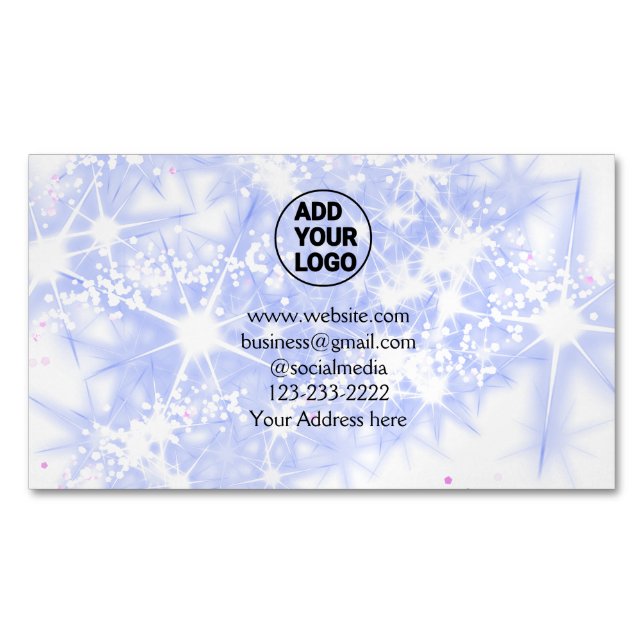 simple minimal add your logo/design here text name 	Magnetic business card (Front)