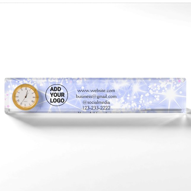 simple minimal add your logo/design here text name nameplate (Front)