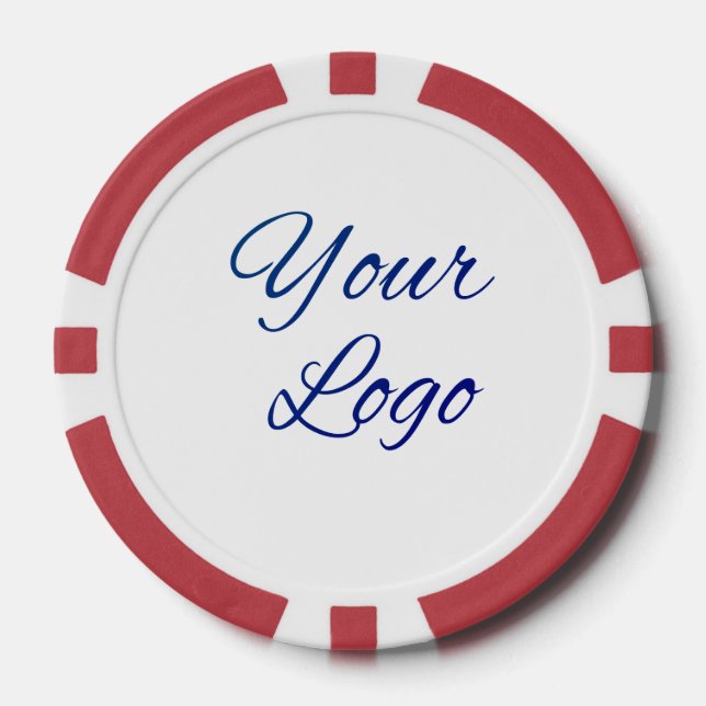 simple minimal add your logo/design here text      poker chips (Front)