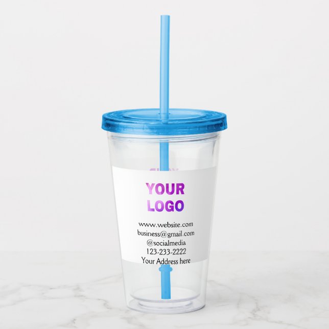 simple minimal add your logo/design here text  pos acrylic tumbler (Front)