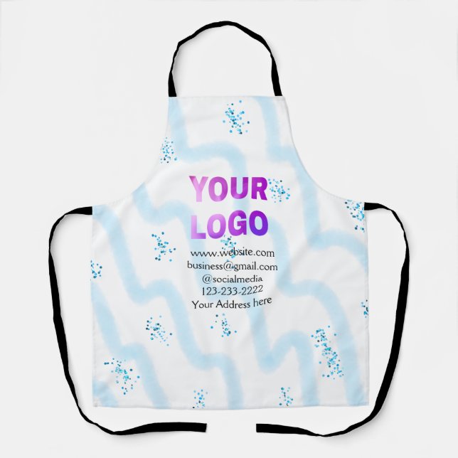 simple minimal add your logo/design here text  pos apron (Front)