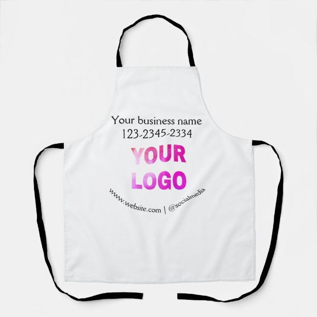 simple minimal add your logo/design here text  pos apron (Front)