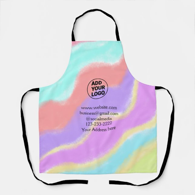 simple minimal add your logo/design here text  pos apron (Front)