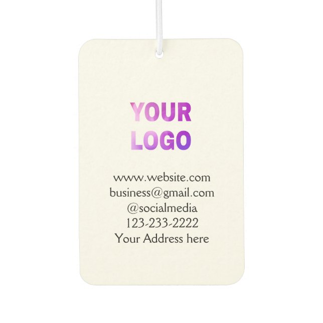 simple minimal add your logo/design here text  pos car air freshener (Front)