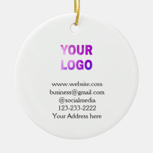 simple minimal add your logo/design here text  pos ceramic tree decoration