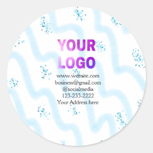 simple minimal add your logo/design here text  pos classic round sticker