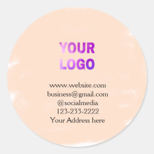 simple minimal add your logo/design here text  pos classic round sticker