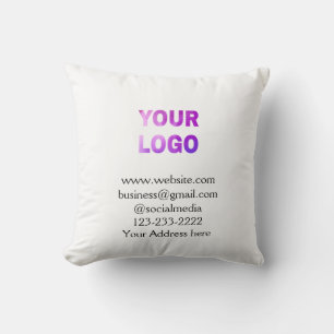 simple minimal add your logo/design here text pos cushion