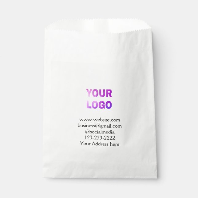 simple minimal add your logo/design here text  pos favour bags (Front)