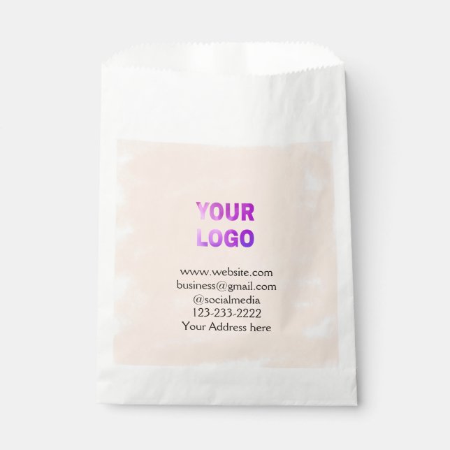 simple minimal add your logo/design here text  pos favour bags (Front)