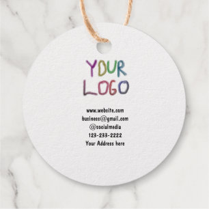 simple minimal add your logo/design here text pos favour tags