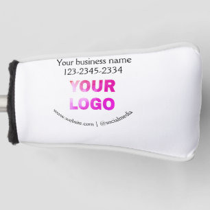 simple minimal add your logo/design here text pos golf head cover