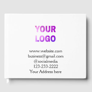 simple minimal add your logo/design here text  pos guest book
