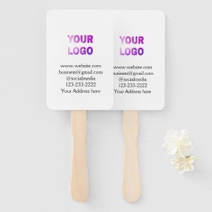 simple minimal add your logo/design here text pos hand fan