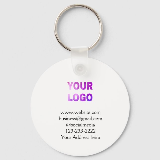 simple minimal add your logo/design here text  pos key ring (Front)