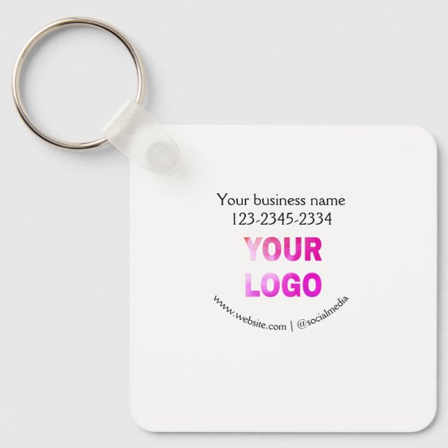 simple minimal add your logo/design here text  pos key ring (Front)