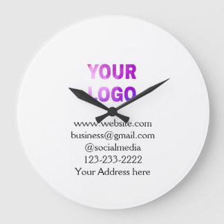 simple minimal add your logo/design here text pos large clock