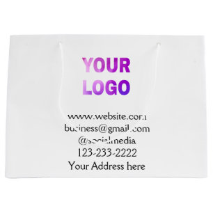 simple minimal add your logo/design here text  pos large gift bag