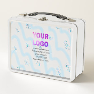 simple minimal add your logo/design here text pos metal lunch box