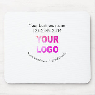 simple minimal add your logo/design here text pos mouse mat