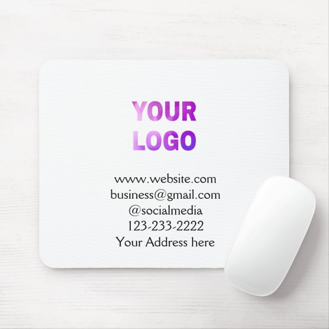 simple minimal add your logo/design here text  pos mouse mat (With Mouse)