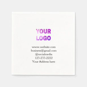 simple minimal add your logo/design here text  pos napkin