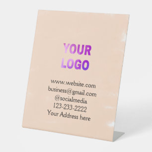 simple minimal add your logo/design here text pos pedestal sign