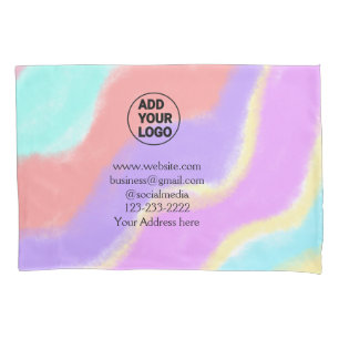 simple minimal add your logo/design here text pos pillowcase