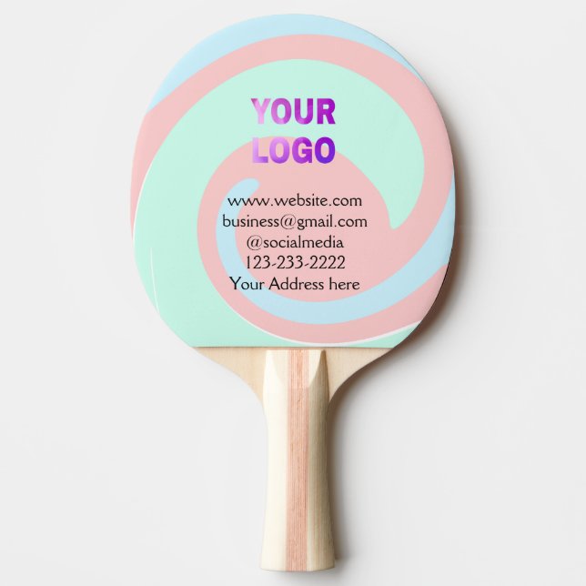 simple minimal add your logo/design here text  pos ping pong paddle (Front)