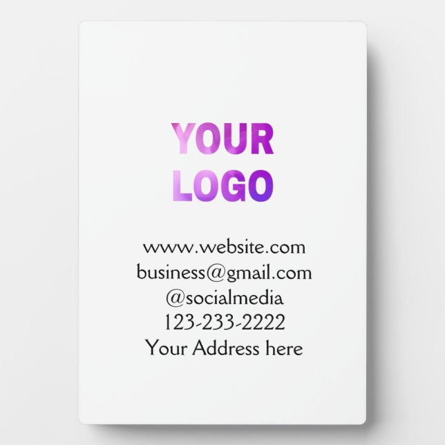 simple minimal add your logo/design here text  pos plaque (Front)