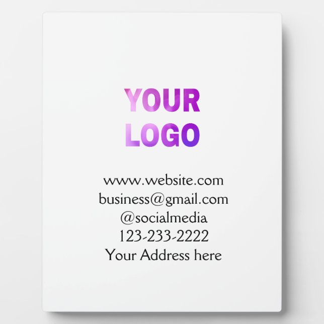 simple minimal add your logo/design here text  pos plaque (Front)