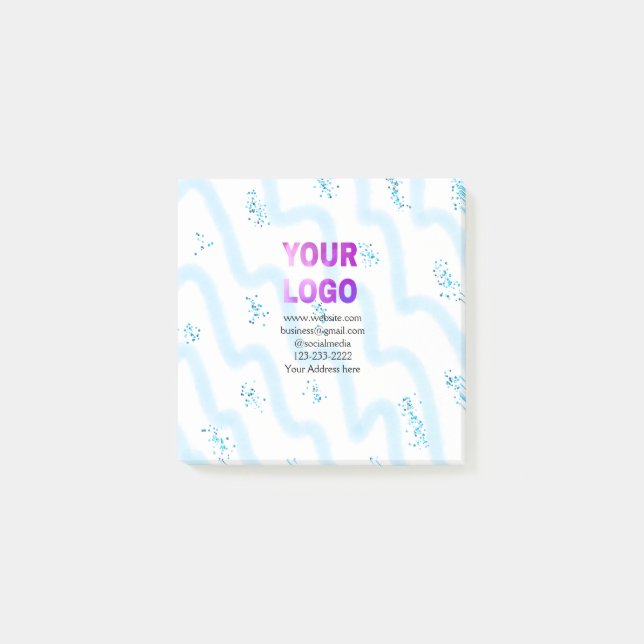 simple minimal add your logo/design here text  pos post-it notes (Front)