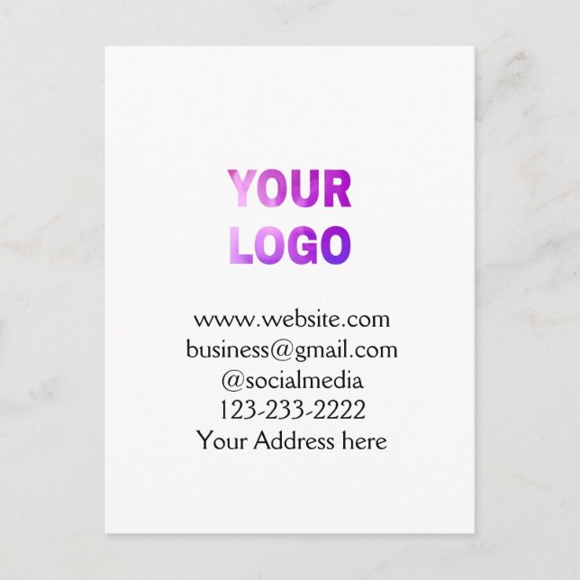 simple minimal add your logo/design here text  pos postcard (Front)